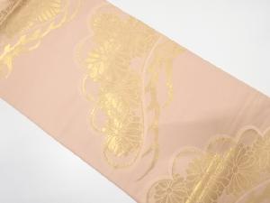 笠松に花模様織り出し 袋帯